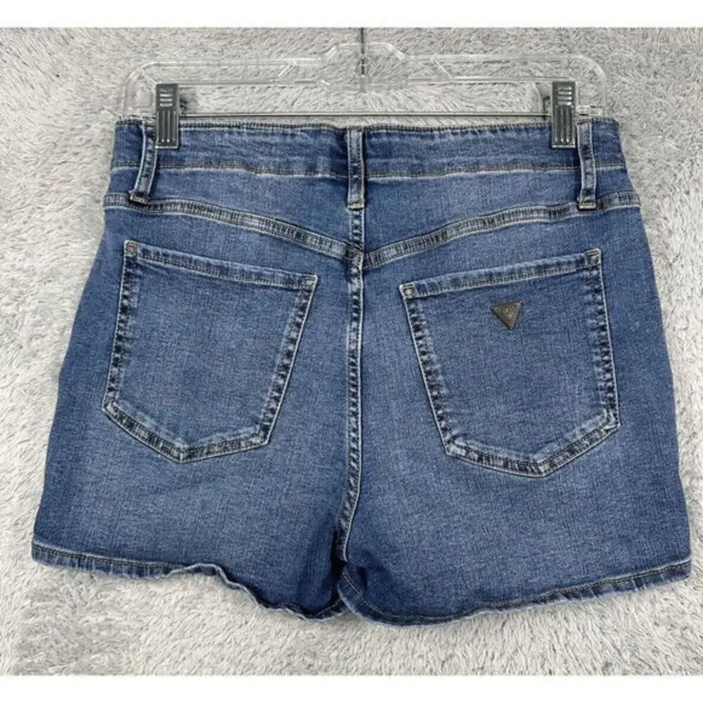 GUESS Women Mid-Rise Zip Front‎ Denim Shorts Size 29